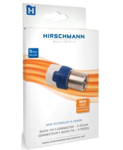 Hirschmann Coax kabel aansluitset voor Satelliet Fconnector/Fconnector 4G afgeschermd met push-on connectoren en KOKA799 TS 10 Meter