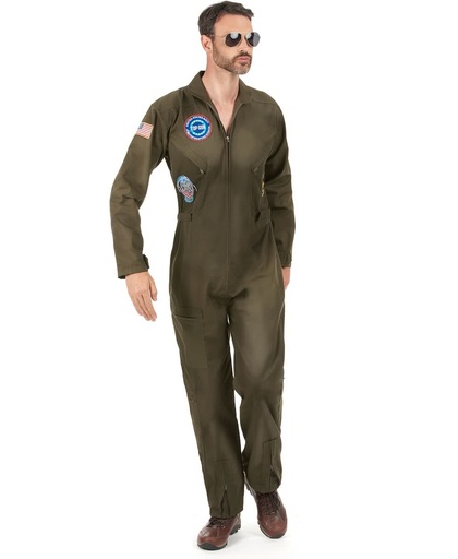 Top Gun™ vliegenier kostuum met zonnebril voor volwassen - Deluxe - Verkleedkleding - M/L