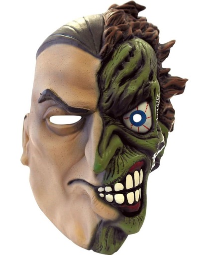 Integraal Double-Face Batman™  masker voor volwassenen  - Verkleedmasker - One size