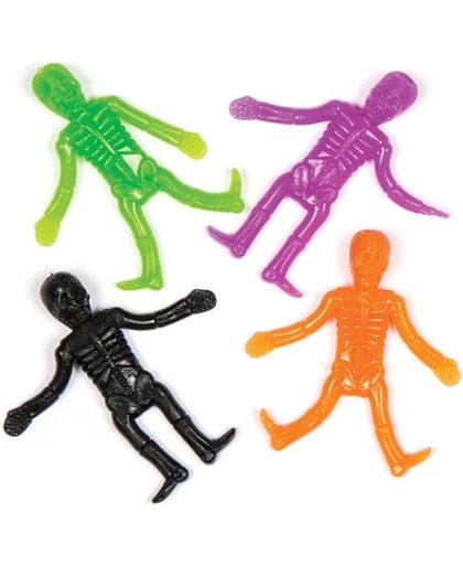 Elastische skeletten voor kinderen om mee te spelen. Perfect voor in feesttasjes en als grabbeltoncadeautje voor Halloween voor jongens en meisjes (8 stuks)