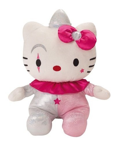 Jemini Hello Kitty Knuffel Clown meisjes roze/beige 27 cm