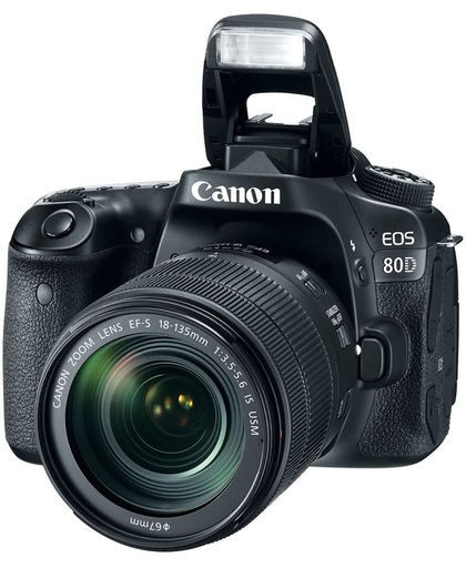 Canon EOS 80D + EF-S 18-135 IS USM SLR camerakit 24.2MP CMOS 6000 x 4000Pixels Zwart