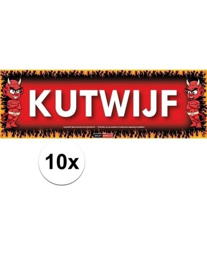10x Sticky Devil Kutwijf grappige teksen stickers