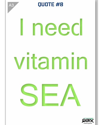 Sjabloon Vitamin Sea Quote Kunststof Stencil A3 42 x 29,7 cm