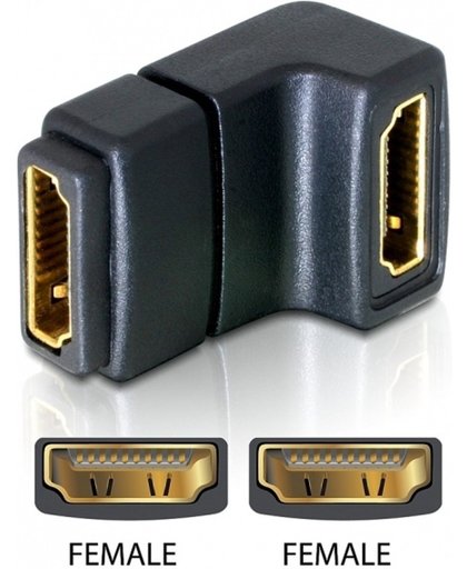 DeLOCK Adapter HDMI female <gt/> HDMI female 90° down HDMI 1.3 HDMI 1.3 Zwart kabeladapter/verloopstukje