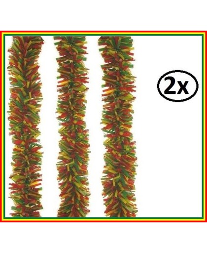 2x P.V.C. slinger brandvertragend rood/geel/groen 10m