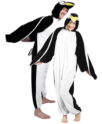 Onesie Volwassenenkostuum - Pluche Pinguïn - Kostuum - Maat M-L