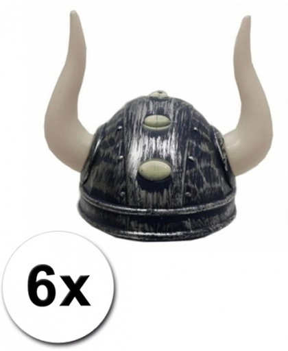 6 viking helmen met hoorns