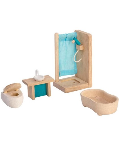 Plan Toys houten poppenhuis meubels Bathroom