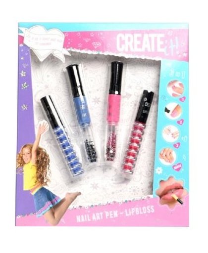 Create It! Nagels versieren en lipgloss blauw/roze
