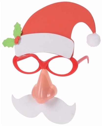 Lichtgevende kerstman bril / verkleedbril voor volwassenen