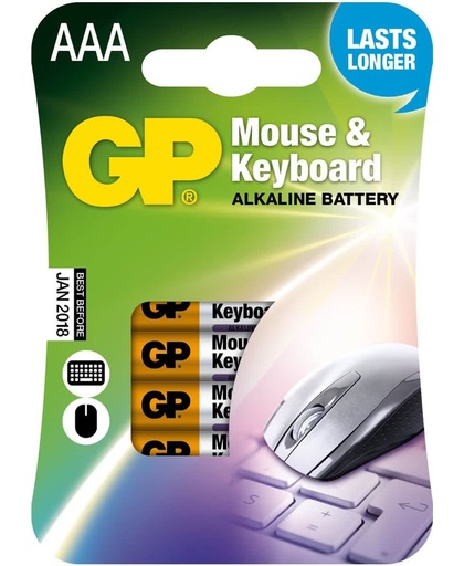 GP Batteries 4x AAA - LR3 - Mouse & Keyboard - Muis & Toetsenbord Alkaline Batterijen