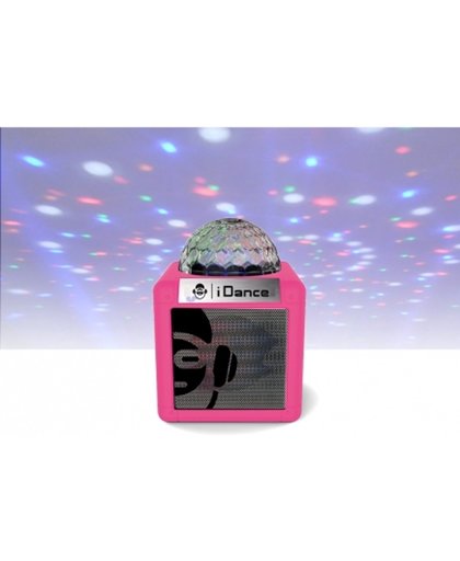 iDance Cube Nano CN-1 draadloze BT speaker met Disco licht - Roze