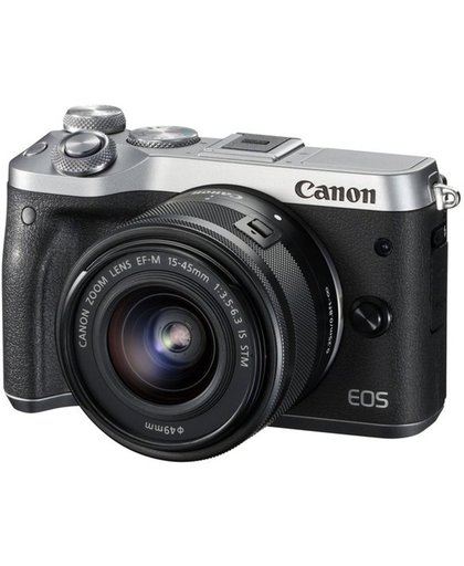 Canon EOS M6 + EF-M 15-45mm 3.5-6.3 IS STM MILC 24,2 MP CMOS 6000 x 4000 Pixels Zwart, Zilver