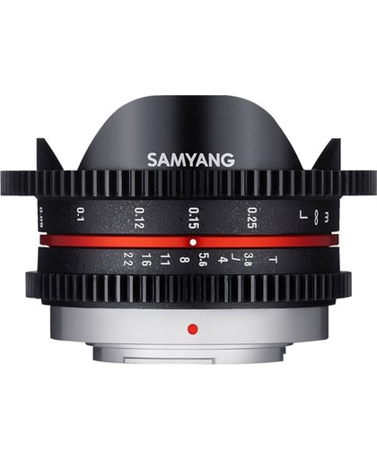 Samyang 7.5mm T3.8 Cine Umc Fisheye - Prime lens - geschikt voor Micro 4/3
