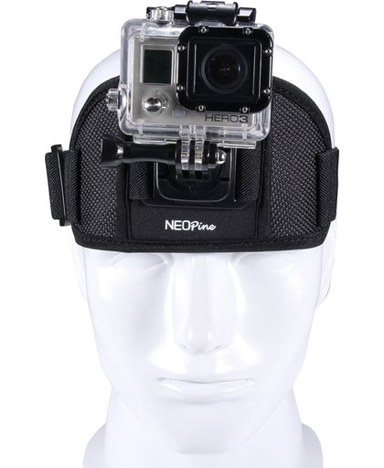 NEOpine Adjustable Action Camera Fixed Hoofdband voor GoPro HERO4 /3+ /3 /2 /1, Xiaomi Yi Sport Camera(zwart)