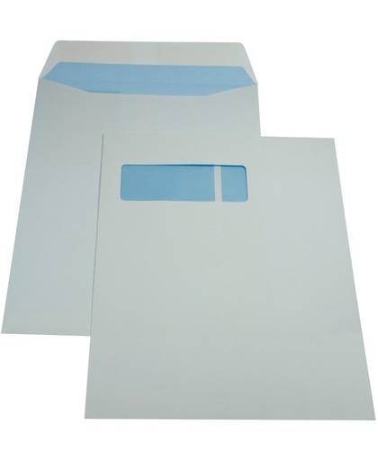 Gallery enveloppen formaat 230 x 310 mm venster links gegomd binnenzijde blauw doos van 250 stuks