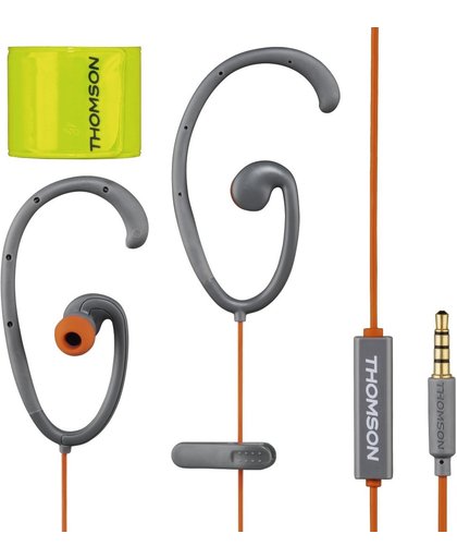 Thomson EAR5205 "Flex" oorhaak Stereofonisch Bedraad Grijs, Oranje mobiele hoofdtelefoon