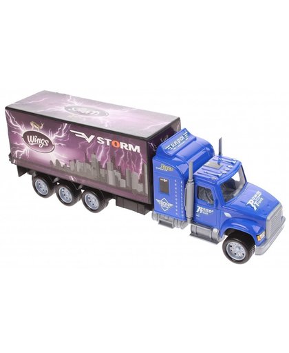 Gearbox vrachtwagen transporter 36 cm blauw/paars