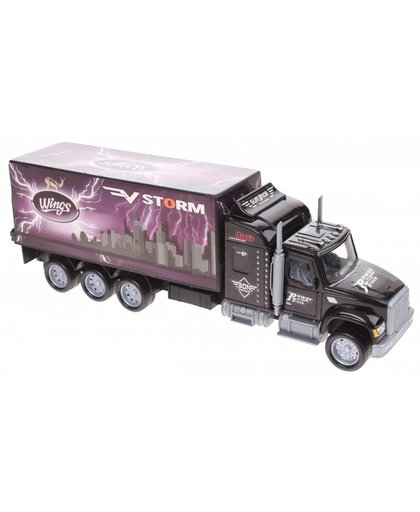 Gearbox vrachtwagen transporter 36 cm zwart/paars