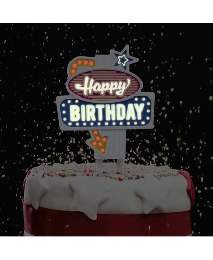 Knipperende taart decoratie “Happy Birthday” - Flashing Cake Topper "Happy Birthday"