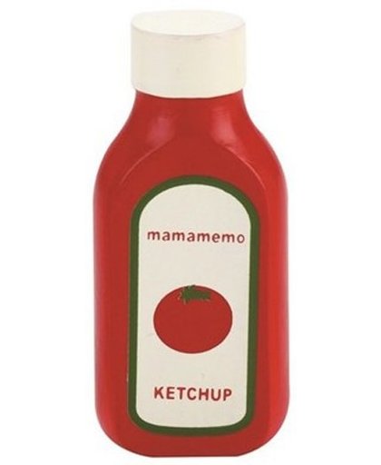 Mamamemo fles ketchup hout 10 cm rood
