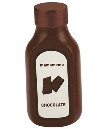 Mamamemo fles chocoladesaus hout 10 cm bruin