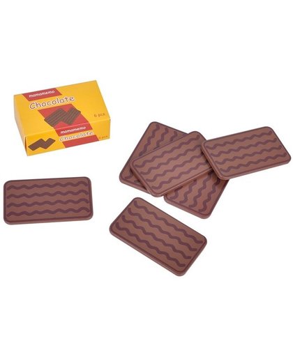 Mamamemo doosje chocoladekoekjes hout 6 cm geel/bruin