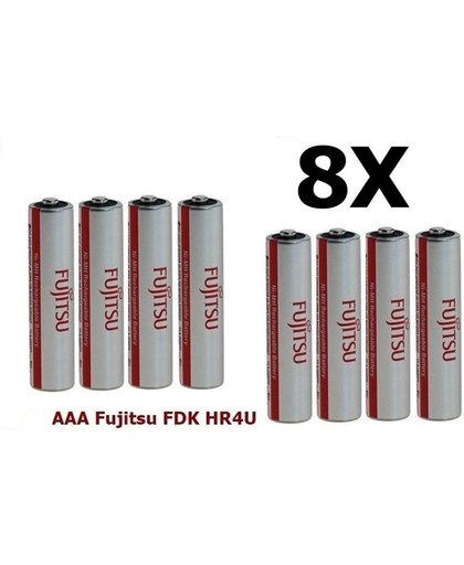 8 Stuks (bulk) - AAA Fujitsu FDK HR4U Oplaadbare Batterij 1000mAh (8 stuks in kunststof bewaardoosje)
