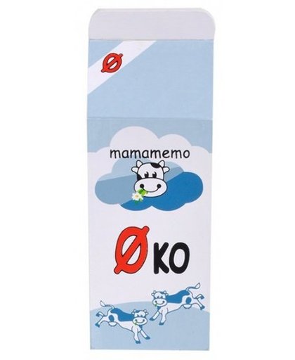 Mamamemo pak halfvolle melk hout 12 cm lichtblauw