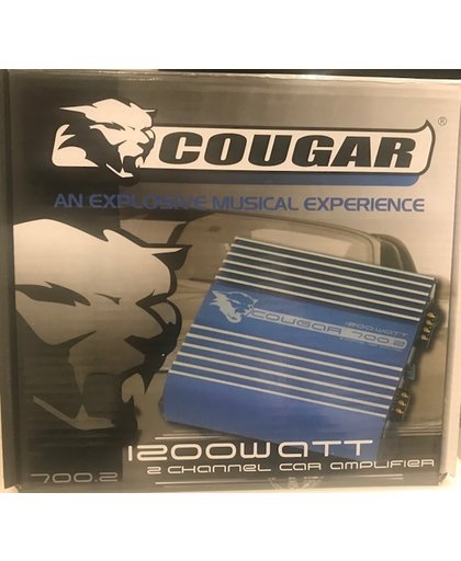 Cougar 1200  Watt Auto blauw 2 Kanalen