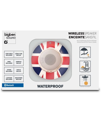 Bigben Interactive Draadloze waterproof bluetooth speaker + handige accessoires - Great Britain