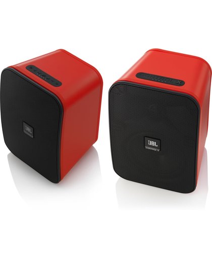 JBL Control X Wireless - Actieve Boekenplankspeaker met Bluetooth - 2 stuks - Rood