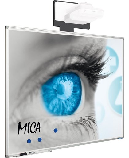 Projectiebord Softline profiel 8mm email wit MICA projectie (16:9)