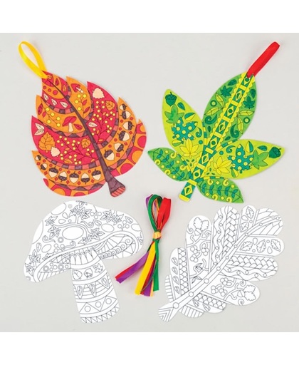 Kleurrijke creatieve herfstdecoraties voor kinderen om zelf te ontwerpen, maken en te presenteren - Creatieve herfstknutselset voor kinderen (verpakking van 8)