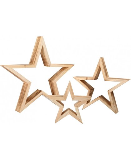 Small Foot Decoratieve houten sterren set beige 3 stuks