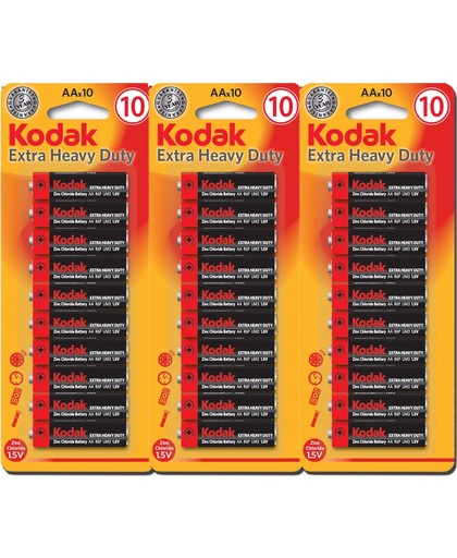 Batterij AAA Batterijen Kodak Extra Heavy Duty Goede kwaliteit Batterijen - Gratis Verzending - Mini Penlite - 30 Stuks