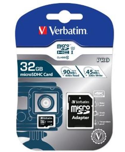Verbatim Pro 32GB MicroSDHC UHS Klasse 10 flashgeheugen