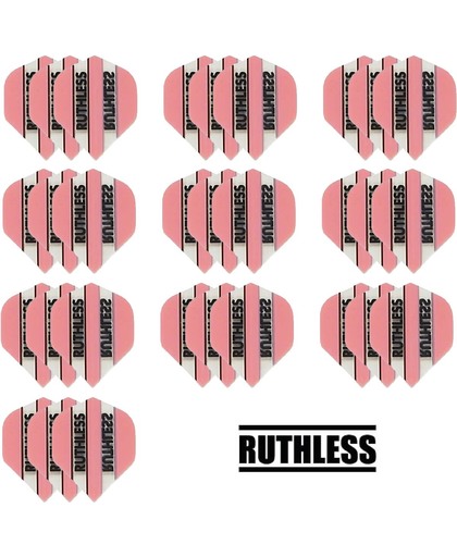 deDartshop 10 Sets (30 stuks) Ruthless flights Multipack - Roze Paneel - darts flights