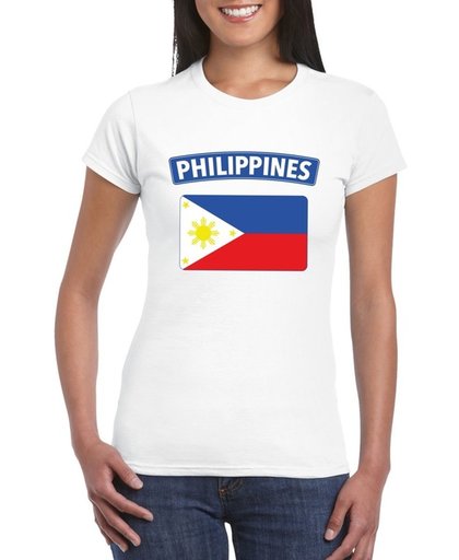 Filipijnen t-shirt met Filipijnse vlag wit dames XL