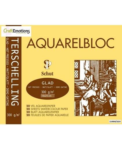Schut Terschelling Aquarelblok glad 18x24cm 300 gram - 20 sheets.