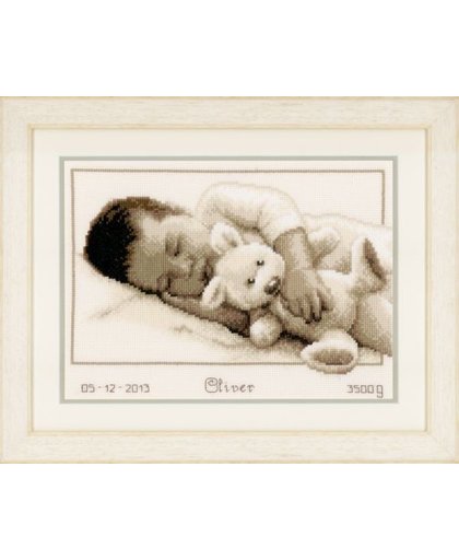 borduurpakket PN0147889 baby met knuffel, geboorte