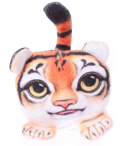Toi Toys beany animals geprinte knuffel tijger 9 cm oranje