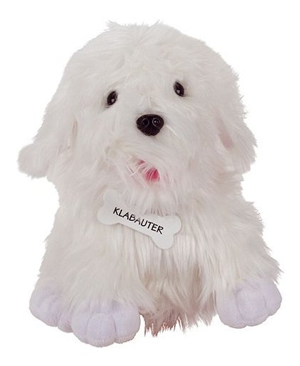 Goki handpop hond Klabauter wit 24 cm
