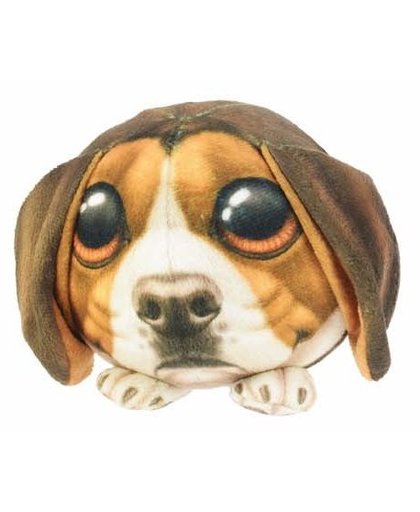 Toi Toys beany animals geprinte knuffel beagle 15 cm bruin