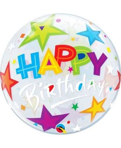 Happy Birthday Stars Bubbles Ballon 56cm