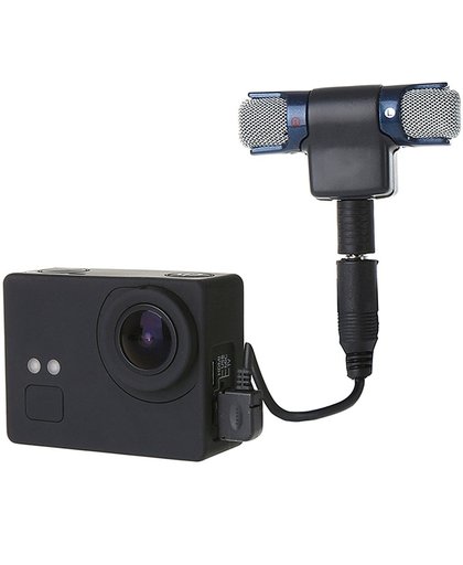 Externe Mini Stereo MIC microfoon met 17cm 3.5mm naar Mini USB 10 Pin Adapter kabel voor GoPro HERO 4 / 3+ / 3, microfoon grootte: 5.5 * 5.5 * 1.5cm