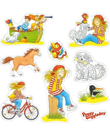Goki raamstickers Peggy Diggledey stickervel 28 x 28 cm 9 stickers