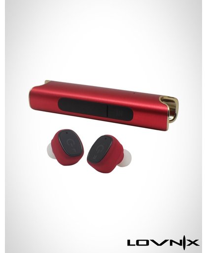 Lovnix S2 - Waterdichte draadloze oordopjes met ingebouwde powerbank| Bluetooth | Exclusieve model | Alternatief Airpods | Geschikt voor alle bluetooth toestellen | Rood
