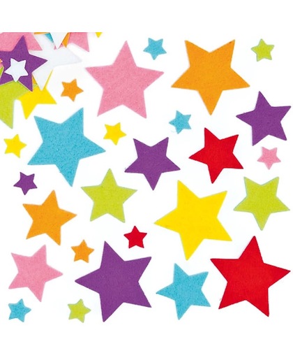 Vilten stickers ster - knutselspullen voor kinderen - scrapbooking verfraaiing om te maken en versieren kaarten decoraties en knutselwerkjes (144 stuks)